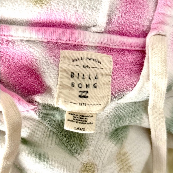 Billabong Tie-Dye Hoodie - Pink, Green, and Cream - Picture 3 of 3